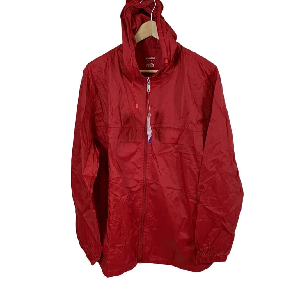 Men's Windbreaker Rain Jacket Hooded Raincoat L